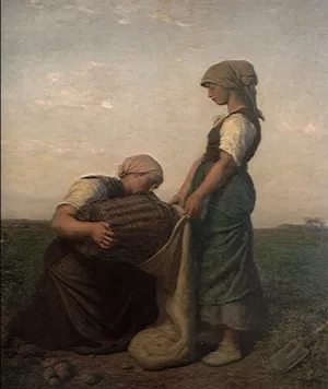 The Potato Harvest by Jules Breton Oil Painting