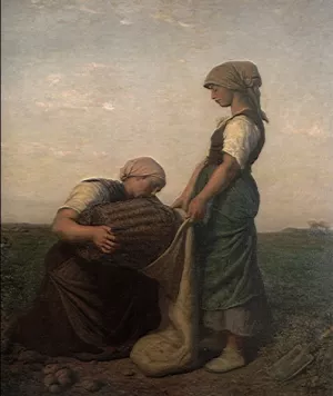 The Potato Harvest Oil painting by Jules Breton