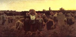 The Recall of the Gleaners by Jules Breton - Oil Painting Reproduction