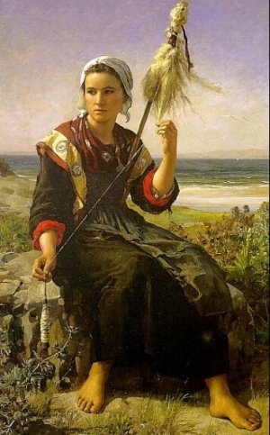 The Rest of the Haymakers by Jules Breton Oil Painting
