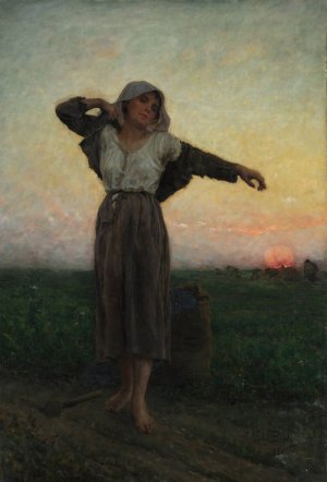 The Tired Gleaner by Jules Breton Oil Painting