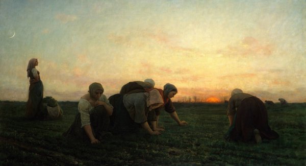 The Weeders  by Jules Breton - Hand-Painted Oil Painting Reproduction