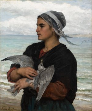 The Wounded Seagull by Jules Breton Oil Painting