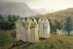 Young Women Going to a Procession painting by Jules Breton