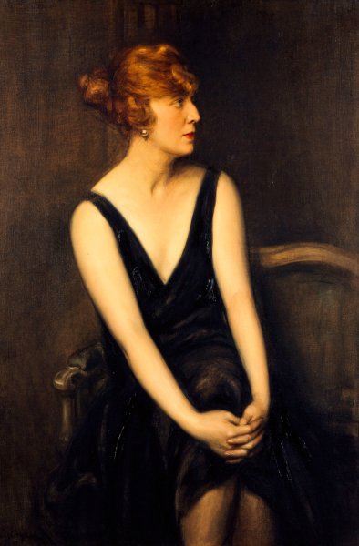 Main Product Photo of Portrait de Madame Yves Busser  Painting by Jules Cayron