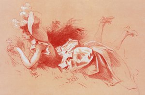 Dessin original pour les 'Maitres de l'Affiche' by Jules Chevrier Oil Painting