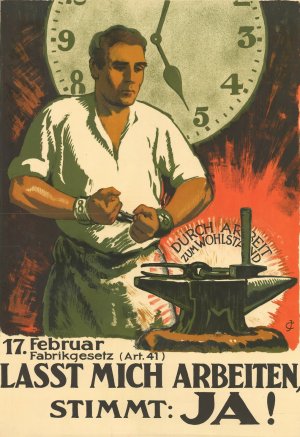 17. Februar - Fabrikgesetz by Jules Courvoisier Oil Painting