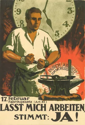17. Februar - Fabrikgesetz by Jules Courvoisier Oil Painting