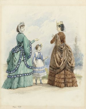 Twee vrouwen en een meisje by Jules David Oil Painting