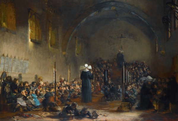 Salle D'asile De La Charite  by Jules Degrave - Hand-Painted Oil Painting Reproduction