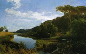 A Pine Forest at Castel Fusano by Jules Didier Oil Painting