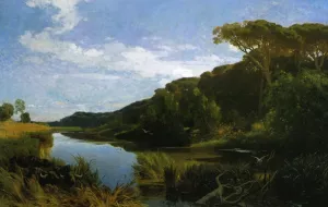 A Pine Forest at Castel Fusano by Jules Didier Oil Painting