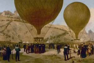 Depart de Leon Gambetta pour Tours sur le ballon l'Armand-Barbes, le 7 octobre 1870, a Montmartre by Jules Didier Oil Painting