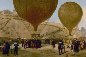 Depart de Leon Gambetta pour Tours sur le ballon l'Armand-Barbes, le 7 octobre 1870, a Montmartre by Jules Didier Oil Painting