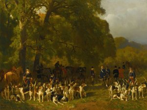Depart Pour La Chasse by Jules Didier Oil Painting