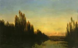 Evening on the Banks of the Rhine painting by Jules Didier