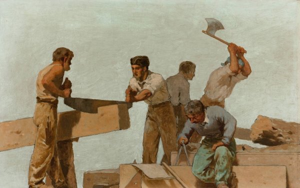 Main Product Photo of La charpente  Painting by Jules Didier