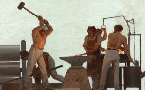 La metallurgie by Jules Didier Oil Painting