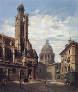 A View of The Pantheon and the Church of Saint-Etienne du Mont, Paris