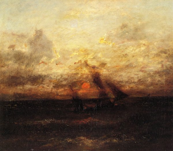 Main Product Photo of Fishing Boat in Stormy Seas Painting by Jean Baptise Duprac