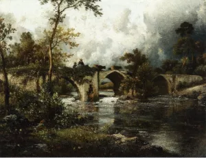 The Old Bridge painting by Jean Baptise Duprac