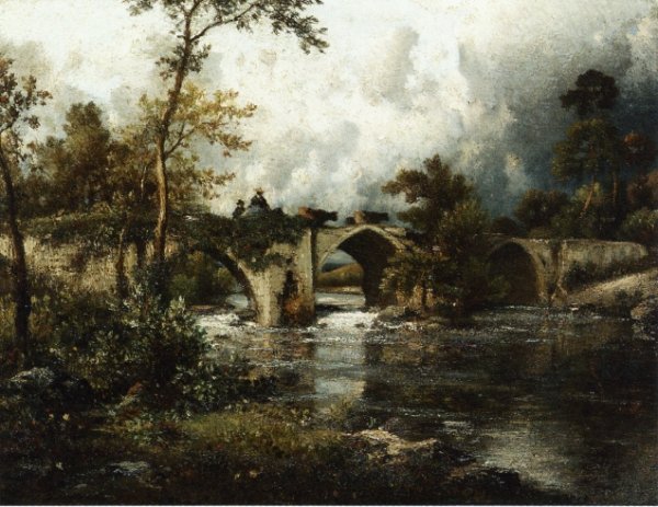 Main Product Photo of The Old Bridge Painting by Jean Baptise Duprac