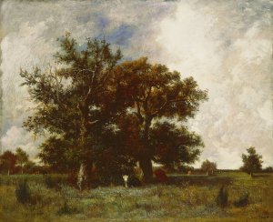 Fontainebleau Oaks by Jules Dupre Oil Painting