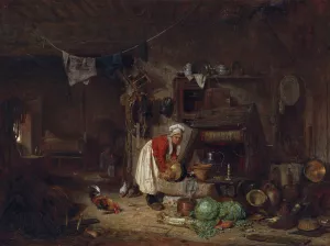 Interior De Ferme Dans Le Berry by Jules Dupre Oil Painting