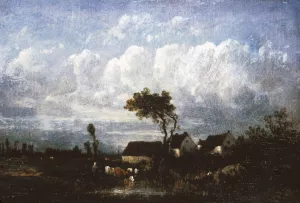 Landscape by Jules Dupre Oil Painting