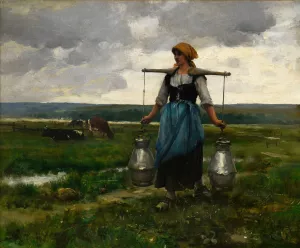 Porteuse de lait by Jules Dupre Oil Painting