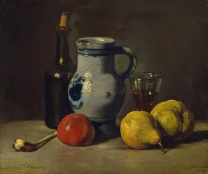 Still Life with a Grey Jug by Jules Dupre Oil Painting