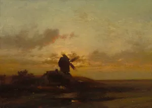 The Windmill by Jules Dupre Oil Painting