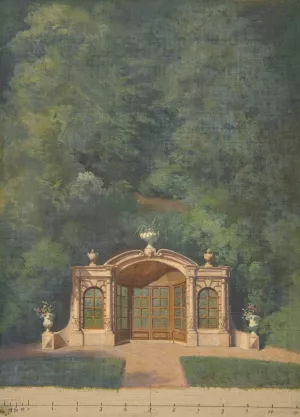 A garden pavilion in a forested landscape by Jules-Edmond-Charles Lachaise Oil Painting