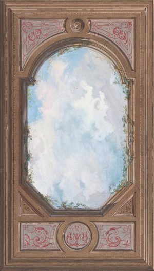 Ceiling design for Salon d'Entree, Hotel de Monsieur de Juigne, Paris by Jules-Edmond-Charles Lachaise Oil Painting
