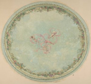 Ceiling Design for the Pless Chateau, Silesia by Jules-Edmond-Charles Lachaise Oil Painting