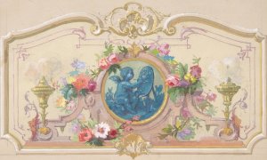 Design fo the Allegory of the Arts by Jules-Edmond-Charles Lachaise Oil Painting