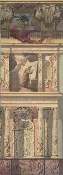 Design for a Bay of a Side Wall, Chateau de Behourt by Jules-Edmond-Charles Lachaise Oil Painting