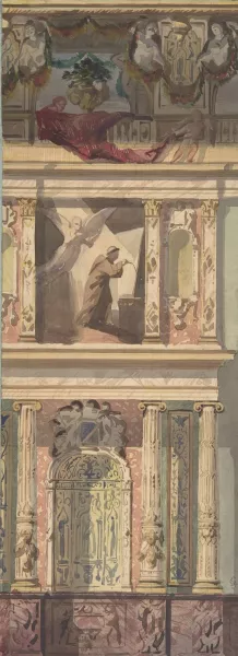 Design for a Bay of a Side Wall, Chateau de Behourt by Jules-Edmond-Charles Lachaise Oil Painting