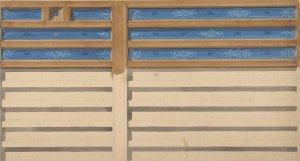 Design for a beamed ceiling with painted panels by Jules-Edmond-Charles Lachaise Oil Painting