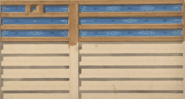 Design for a beamed ceiling with painted panels  by Jules-Edmond-Charles Lachaise - Hand-Painted Oil Painting Reproduction