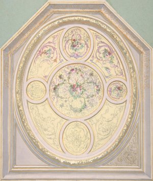 Design for a ceiling Oil painting by Jules-Edmond-Charles Lachaise
