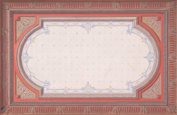 Design for a ceiling  by Jules-Edmond-Charles Lachaise - Hand-Painted Oil Painting Reproduction