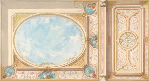 Design for a ceiling by Jules-Edmond-Charles Lachaise Oil Painting