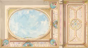 Design for a ceiling Oil painting by Jules-Edmond-Charles Lachaise