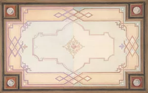 Design for a ceiling by Jules-Edmond-Charles Lachaise Oil Painting