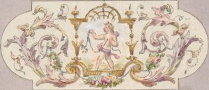 Design for a ceiling with a putto set in a border by Jules-Edmond-Charles Lachaise Oil Painting
