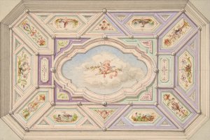 Design for a ceiling with a putto by Jules-Edmond-Charles Lachaise Oil Painting