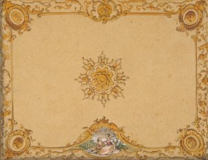 Design for a ceiling with painted decoration by Jules-Edmond-Charles Lachaise Oil Painting