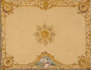 Design for a ceiling with painted decoration by Jules-Edmond-Charles Lachaise Oil Painting