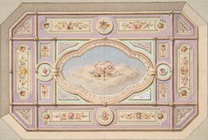 Design for a ceiling with putti by Jules-Edmond-Charles Lachaise Oil Painting